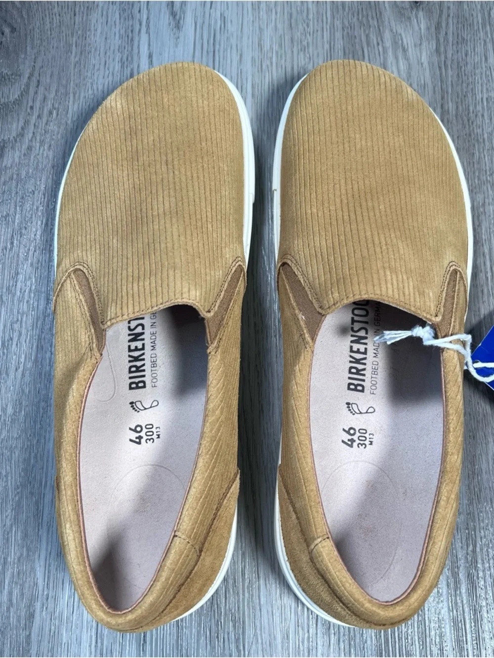 Birkenstock Oswego Mens Canvas Suede Shoes Size 13 /46 EU Regular Fit Cork Brown